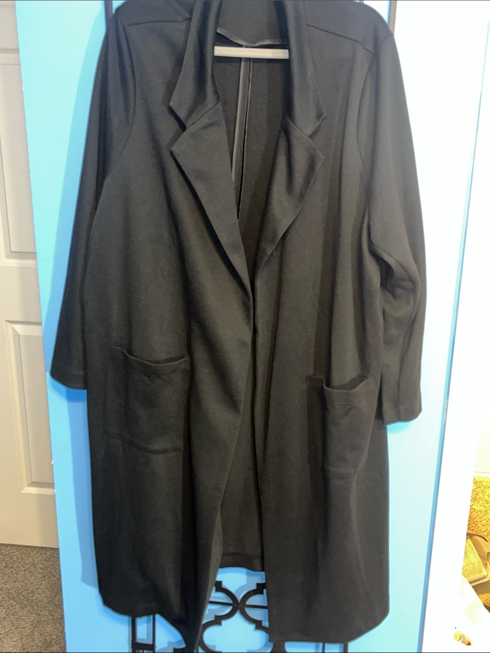 Dex Oversized Black Open-Front Coatigan, Size 3X